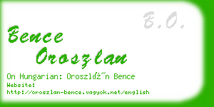 bence oroszlan business card